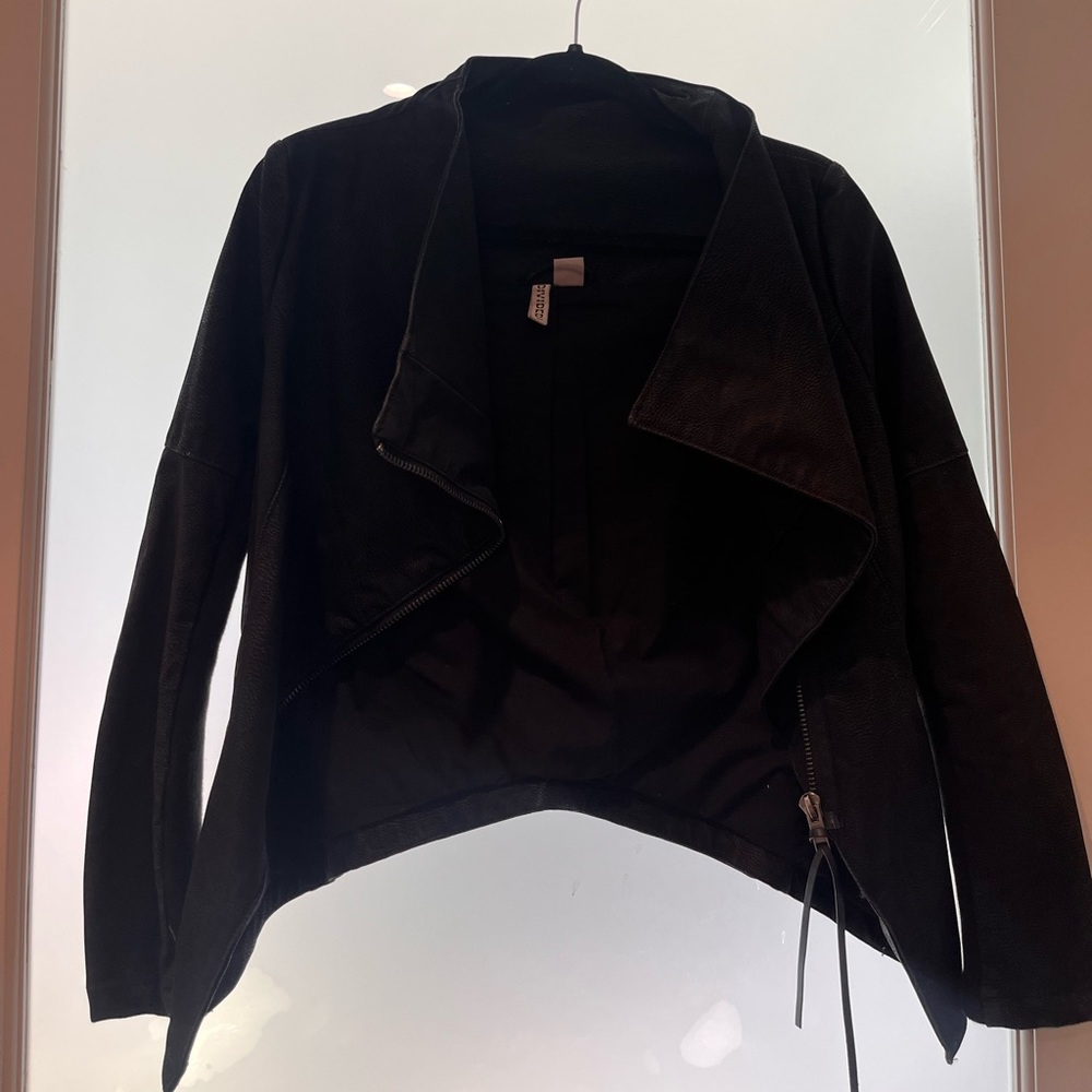 Women’s H&M leather blazer jacket